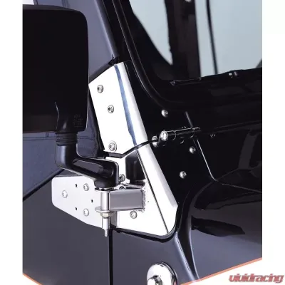 Rugged Ridge Mirror Relocation Bracket Kit, Stainless Steel; 97-02 Jeep Wrangler TJ Jeep Wrangler 1997-2002 - 11026.02