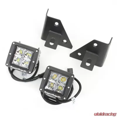 Rugged Ridge Light Kit, Windshield Mounted, Square, Black; 76-95 Jeep CJ/YJ Jeep - 11027.12