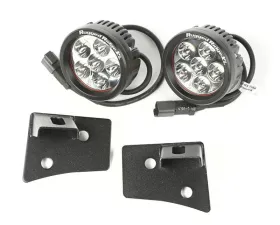 Rugged Ridge Light Kit, Windshield Mounted, Round, Black; 07-18 Wrangler JK Jeep Wrangler 2007-2018