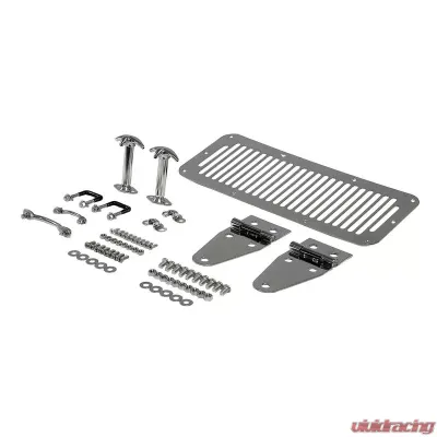 Rugged Ridge Hood Kit, Stainless Steel; 76-86 Jeep CJ/87-95 Jeep Wrangler Jeep Wrangler 1987-1995 - 11101.01