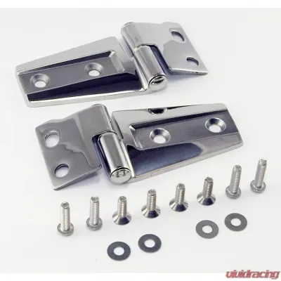 Rugged Ridge Hood Hinge Kit, Stainless Steel; Jeep Wrangler JK 2007-2018 - 11111.22