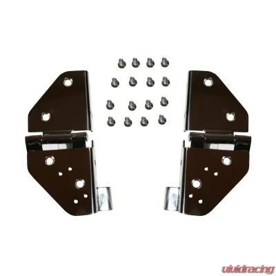 Rugged Ridge Windshield Hinge Kit, Stainless Steel; 76-95 Jeep CJ/Wrangler YJ Jeep - 11112.01