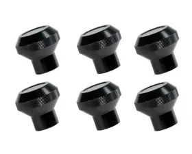 Rugged Ridge Dash Knob Kit, Billet Stainless Steel, Black; 76-86 Jeep CJ Jeep