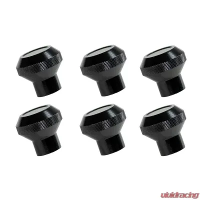 Rugged Ridge Dash Knob Kit, Billet Stainless Steel, Black; 76-86 Jeep CJ Jeep - 11126.02