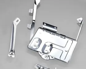 Rugged Ridge Battery Tray Kit, Stainless Steel; 76-86 Jeep CJ Jeep