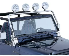Rugged Ridge Light Bar, Full Frame, Stainless Steel; Jeep Wrangler TJ 1997-2006