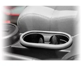 Rugged Ridge Cup Holder Trim, Front, Brushed Silver; 07-10 Jeep Wrangler JK Jeep Wrangler 2007-2010