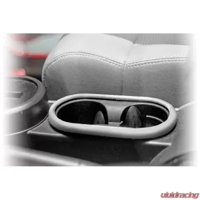 Rugged Ridge Cup Holder Trim, Front, Brushed Silver; 07-10 Jeep Wrangler JK Jeep Wrangler 2007-2010 - 11151.13
