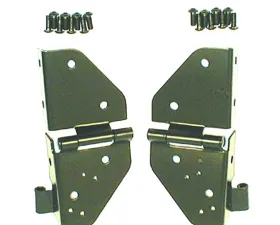 Rugged Ridge Windshield Hinge Kit, Black; 76-86 Jeep CJ/87-95 Jeep Wrangler YJ Jeep