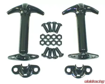 Rugged Ridge Hood Catch Kit, Black; 41-95 Jeep CJ/Wrangler YJ Jeep - 11210.01