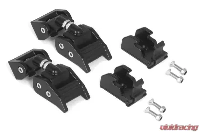 Rugged Ridge Hood Catch Kit, Black Aluminum; Jeep Wrangler TJ 1997-2006 - 11210.15