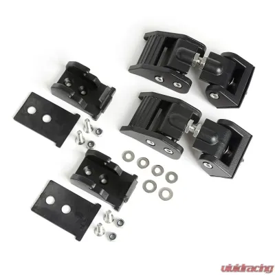Rugged Ridge Hood Catch Kit, Textured Black; Jeep Wrangler JK 2007-2018 - 11210.17