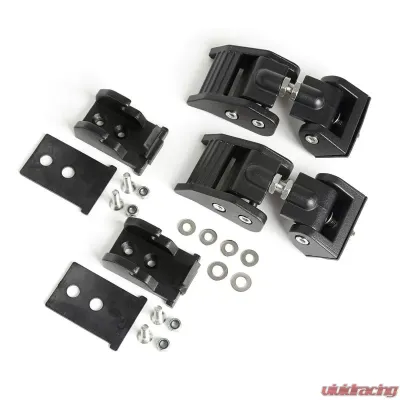 Rugged Ridge Hood Catch Kit, Textured Black; Jeep Wrangler TJ 1997-2006 - 11210.18