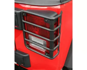 Rugged Ridge Euro Guard Kit, Tail Light, Black; Jeep Wrangler JK 2007-2018