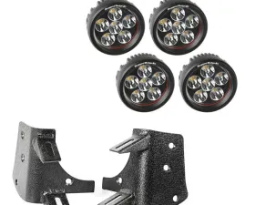 Rugged Ridge Light Kit, Dual A-Pillar, 3.5 Inch, Round; 97-06 Jeep Wrangler TJ/LJ Jeep Wrangler 1997-2006