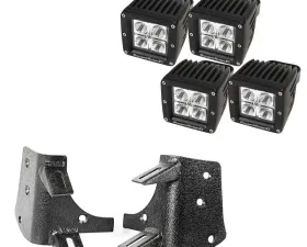 Rugged Ridge Light Kit, Dual A-Pillar, 3 Inch, Square; 97-06 Jeep Wrangler TJ/LJ Jeep Wrangler 1997-2006