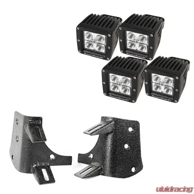 Rugged Ridge Light Kit, Dual A-Pillar, 3 Inch, Square; 97-06 Jeep Wrangler TJ/LJ Jeep Wrangler 1997-2006 - 11232.38