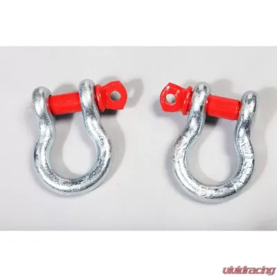 Rugged Ridge D-Ring Shackle Kit, 3/4 inch, Silver with Red pin, Steel, Pair Jeep Wrangler 2007-2018 - 11235.01