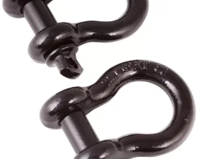 Rugged Ridge D-Ring Shackle Kit, 3/4 inch, Black, Steel, Pair