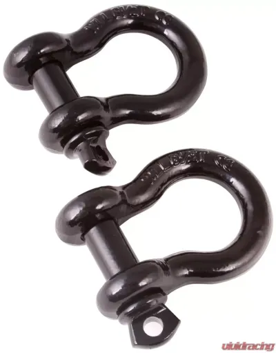 Rugged Ridge D-Ring Shackle Kit, 3/4 inch, Black, Steel, Pair - 11235.04