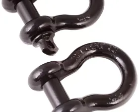 Rugged Ridge D-Ring Shackle Kit, 7/8 inch, Black, Steel, Pair