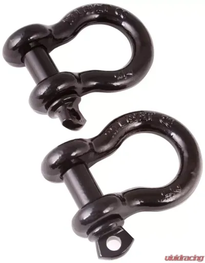 Rugged Ridge D-Ring Shackle Kit, 7/8 inch, Black, Steel, Pair - 11235.06