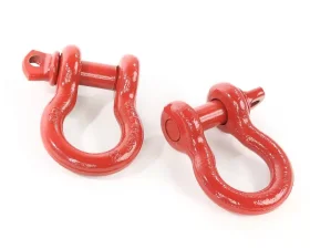 Rugged Ridge D-Ring Shackle Kit, 3/4 inch, Red, Steel, Pair