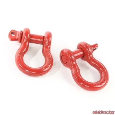 Rugged Ridge D-Ring Shackle Kit, 3/4 inch, Red, Steel, Pair - 11235.08