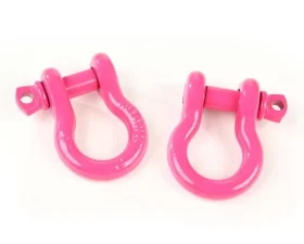 Rugged Ridge D-Ring Shackle Kit, 3/4 inch, Pink, Steel, Pair