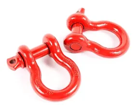 Rugged Ridge D-Ring Shackle Kit, 7/8 inch, Red, Steel, Pair