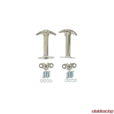 Rugged Ridge Hood Catch Kit, Chrome; 41-95 Jeep CJ/Wrangler YJ Jeep - 11302.01