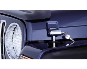 Rugged Ridge Hood Catch Kit, Locking, Chrome; Jeep Wrangler TJ 1997-2006