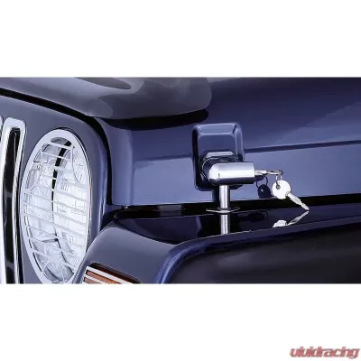 Rugged Ridge Hood Catch Kit, Locking, Chrome; Jeep Wrangler TJ 1997-2006 - 11302.03