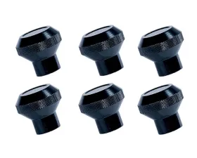 Rugged Ridge Dash Knob Kit, Billet Aluminum, Black; 76-86 Jeep CJ Jeep
