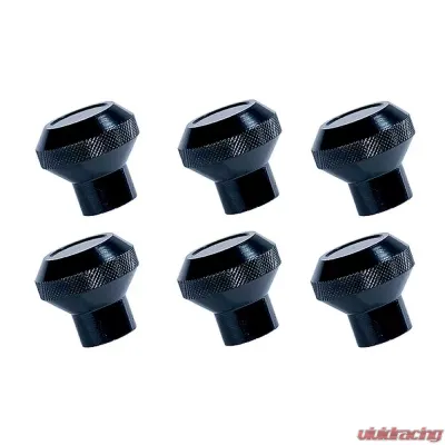 Rugged Ridge Dash Knob Kit, Billet Aluminum, Black; 76-86 Jeep CJ Jeep - 11420.02