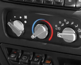Rugged Ridge Dash Knob Kit, Climate Control, 3 Piece, Aluminum, Blue; 99-06 TJ Jeep Wrangler 1999-2006