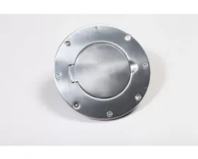 Rugged Ridge Gas Cap Door, Non-Locking, Polished Aluminum; Jeep Wrangler TJ 1997-2006
