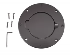 Rugged Ridge Gas Cap Door, Non-Locking, Black; Jeep Wrangler TJ 1997-2006