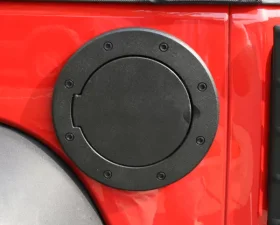 Rugged Ridge Gas Cap Door, Non-Locking, Black; Jeep Wrangler JK 2007-2018