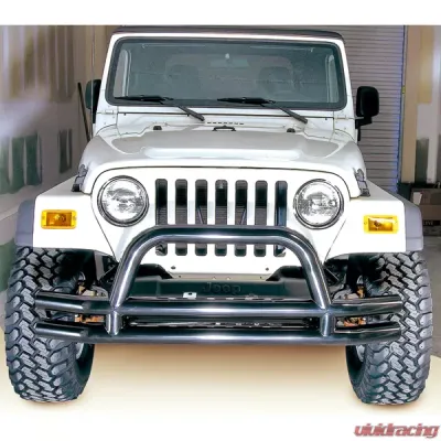 Rugged Ridge Double Tube Bumper, Front, 3 Inch, Hoop; 76-06 Jeep CJ/Wrangler YJ/TJ Jeep - 11560.01