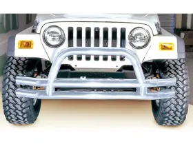 Rugged Ridge Double Tube Bumper, Front, 3 Inch, Stainless Steel; 76-06 CJ/YJ/TJ Jeep