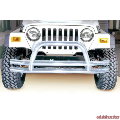 Rugged Ridge Double Tube Bumper, Front, 3 Inch, Stainless Steel; 76-06 CJ/YJ/TJ Jeep - 11563.01