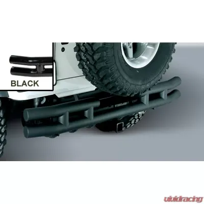 Rugged Ridge Double Tube Bumper, Rear, 3 Inch, Hitch; 87-06 Jeep Wrangler YJ/TJ Jeep Wrangler - 11570.04