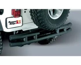 Rugged Ridge Double Tube Bumper, Rear, 3 Inch; 55-86 Jeep CJ Jeep