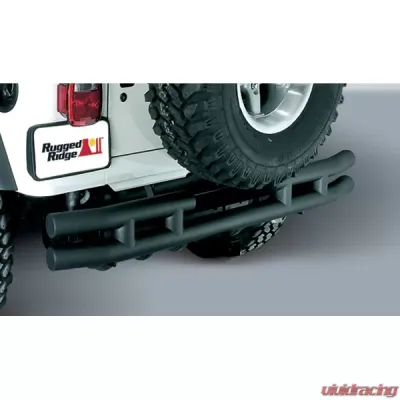 Rugged Ridge Double Tube Bumper, Rear, 3 Inch; 87-06 Jeep Wrangler YJ/TJ Jeep Wrangler - 11571.03