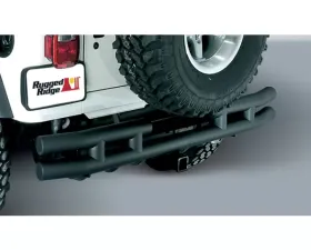 Rugged Ridge Double Tube Bumper, Rear, 3 Inch, Hitch; 87-06 Jeep Wrangler YJ/TJ Jeep Wrangler