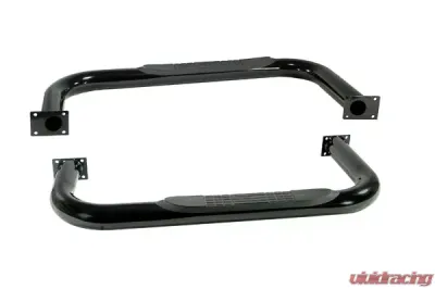 Rugged Ridge Tube Side Step Kit, Round, 3 Inch, Black; Jeep Wrangler YJ 1987-1995 - 11590.03