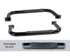 Rugged Ridge Tube Side Step Kit, Round, 3 Inch, Black; 76-86 Jeep CJ7 Jeep CJ-7 1976-1986