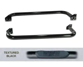 Rugged Ridge Tube Side Step Kit, Round, 3 Inch, Black; Jeep Wrangler YJ 1987-1995