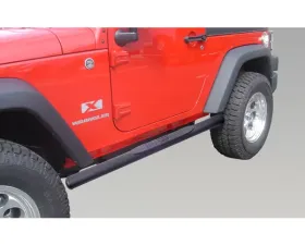 Rugged Ridge Tube Side Step Kit, Oval, 4.25 Inch, Black; 07-18 Wrangler JK, 2 Door Jeep Wrangler 2007-2018